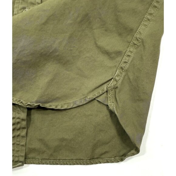 J Peterman Co Mens Shirt Sz Small Field Outdoor Safari Pockets Epaulettes Green - Picture 4 of 10